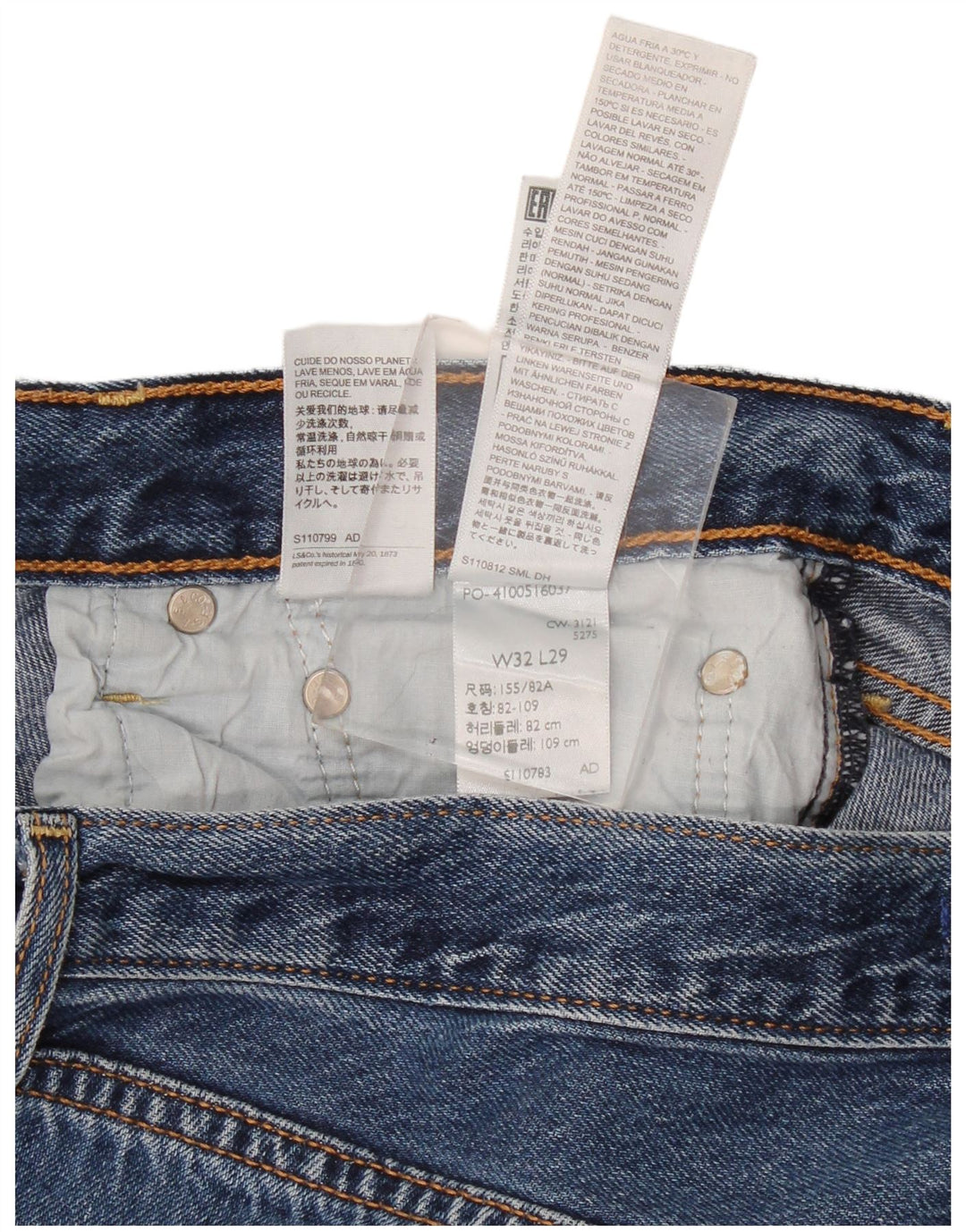 Blugi drepti pentru femei Levi's Ribcage W32 L29 Bumbac albastru
