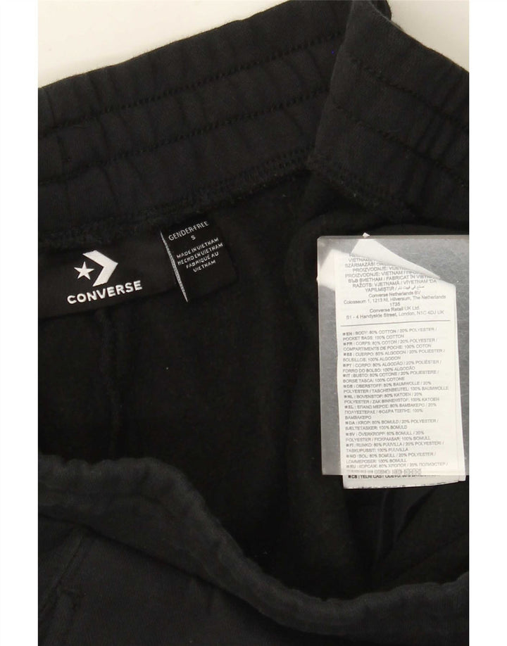 Pantaloni de trening grafic Converse pentru bărbați Pantaloni de jogging mici, negru, bumbac