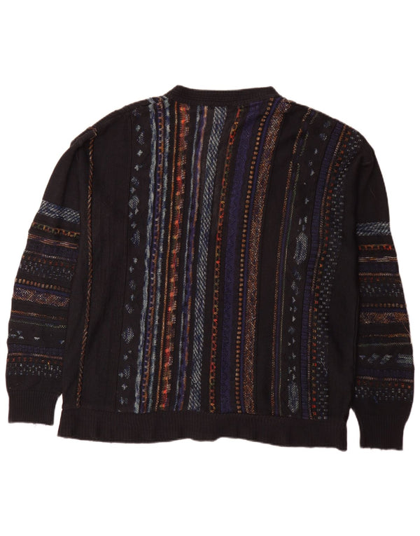 Pulover cardigan pentru bărbați Greenfield IT 52 mare bleumarin cu dungi clasice
