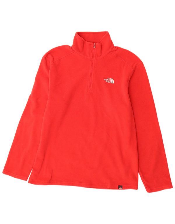 Pulover pentru bărbați The North Face, cu fermoar și gât, poliester roșu mediu