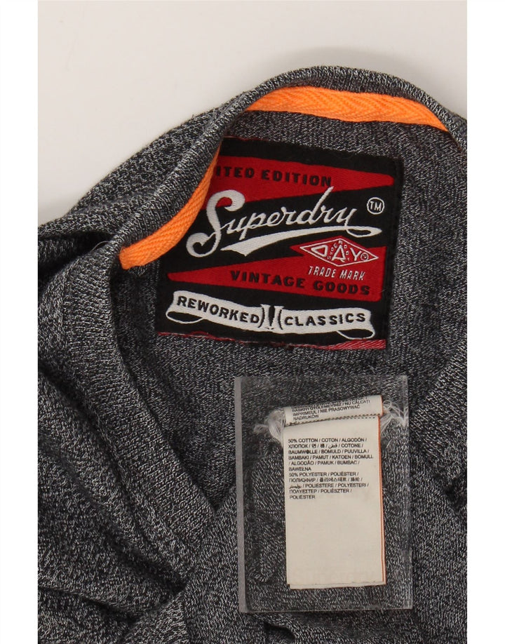 Tricou grafic pentru bărbați SUPERDRY Top din bumbac cu pete gri mediu