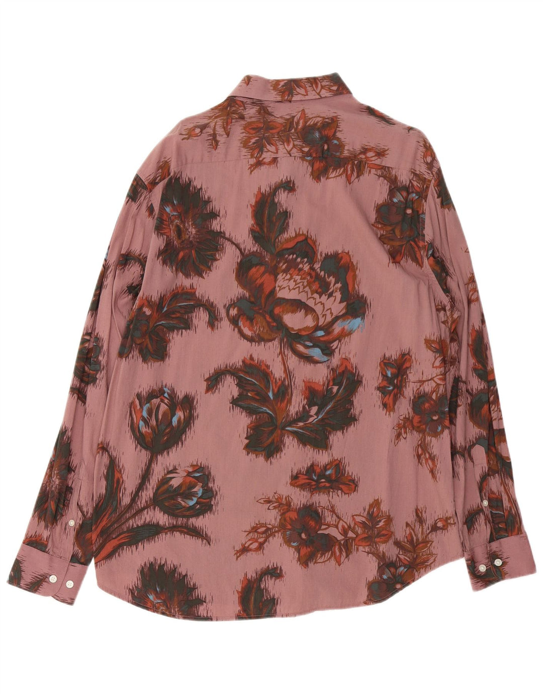 Cămașă Bărbați VINTAGE Mare Bumbac Floral Roz