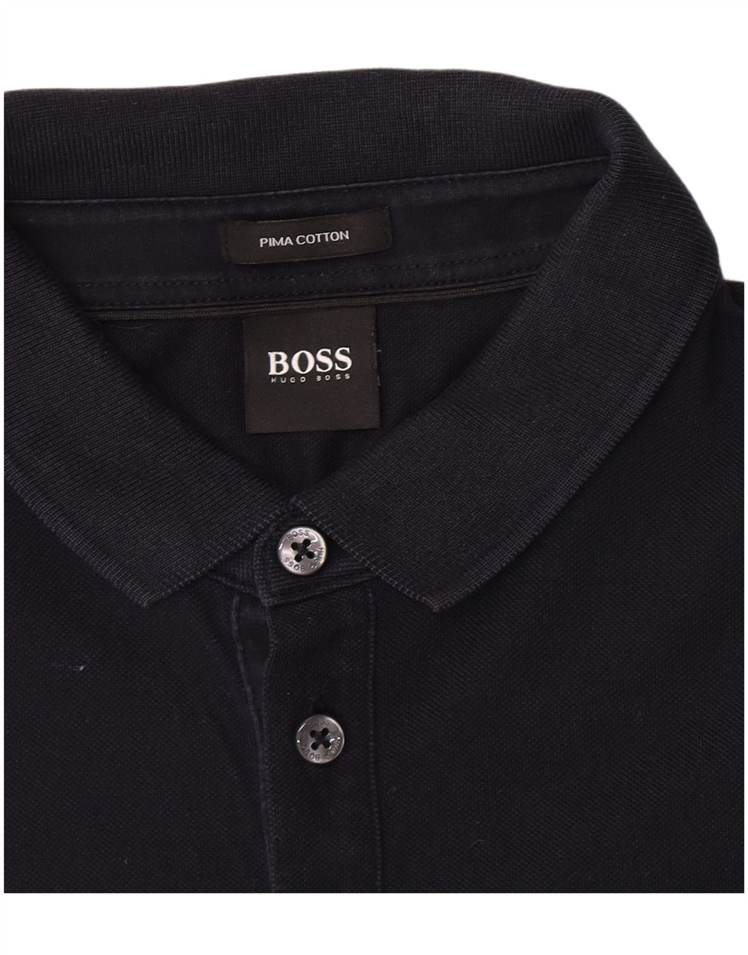 Cămașă polo pentru bărbați Hugo Boss cu mânecă lungă, bumbac mediu albastru bleumarin