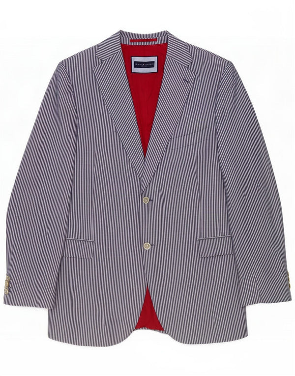 Jachetă blazer croită pentru bărbați Tommy Hilfiger UK 40 Large Blue Pinstripe