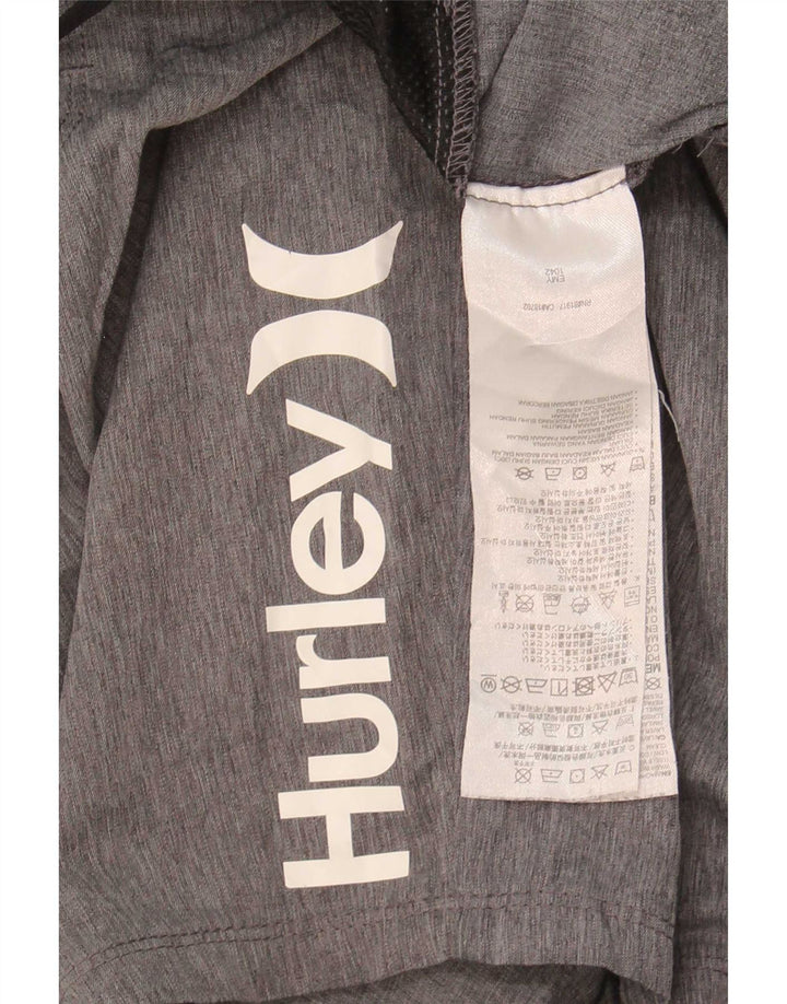 Pantaloni scurți sport grafic Hurley pentru bărbați, poliester cu pături mici, gri