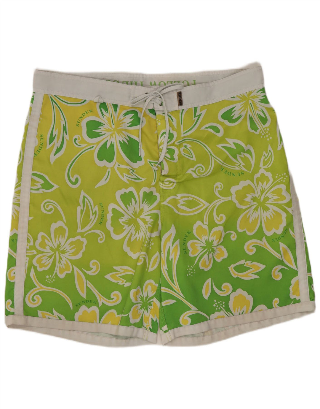 SUNDEK Pantaloni scurți de înot pentru bărbați, mari, verde, florale
