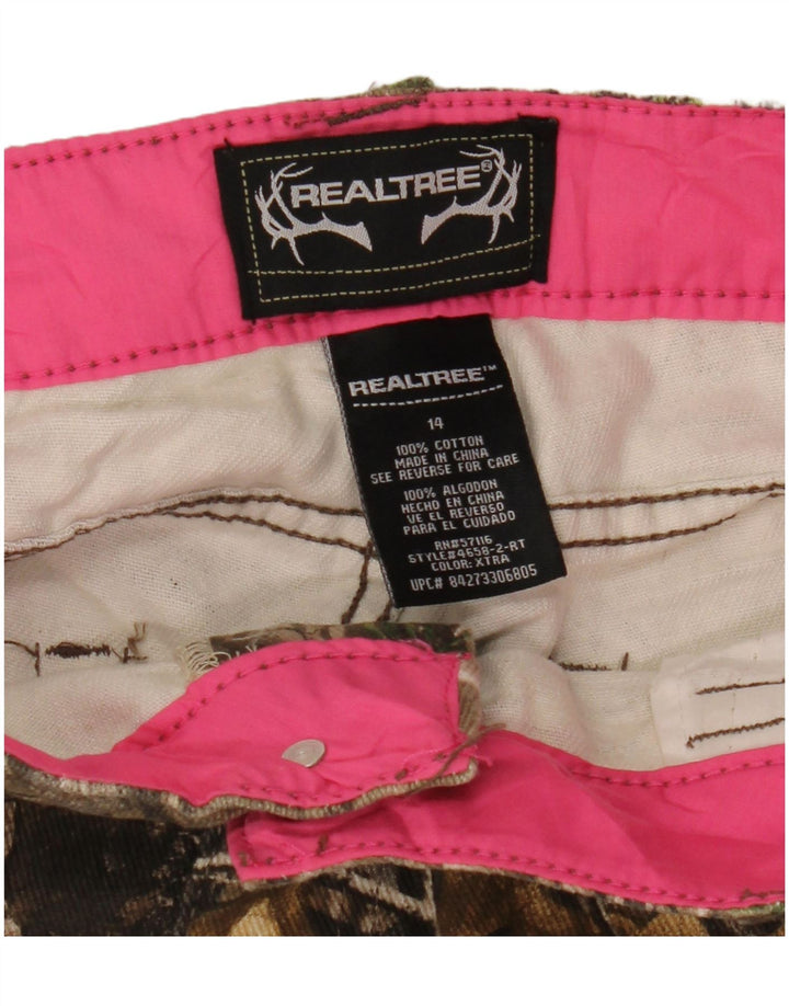 Pantaloni de drumeție pentru femei Realtree US 14 XL W38 L33 maro bumbac camuflaj