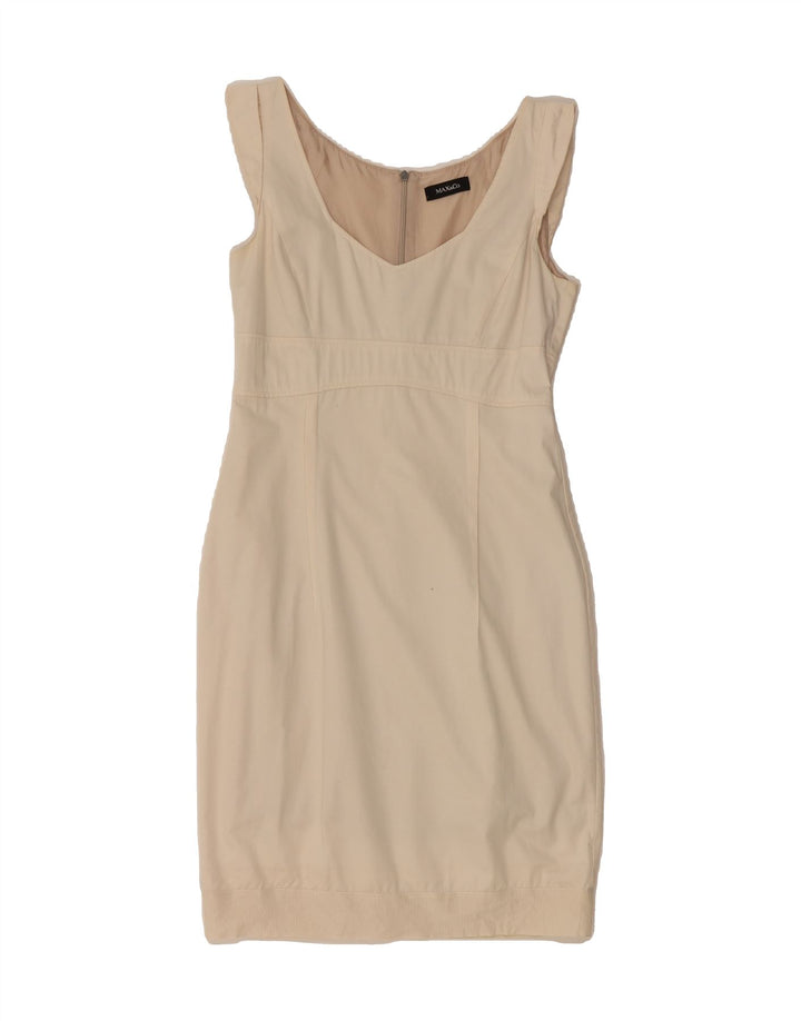 MAX & CO. Womens Sleeveless Bodycon Dress UK 8 Small Beige Vintage Max & Co. and Second-Hand Max & Co. from Messina Hembry 