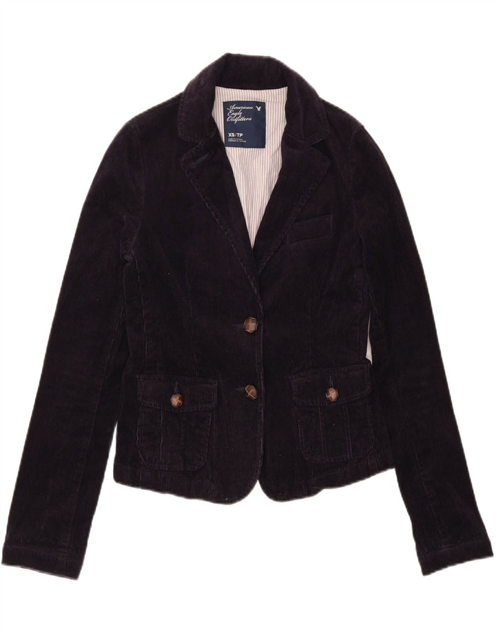 AMERICAN EAGLE OUTFITTERS Womens 2 Button Blazer Jacket UK 6 XS Purple