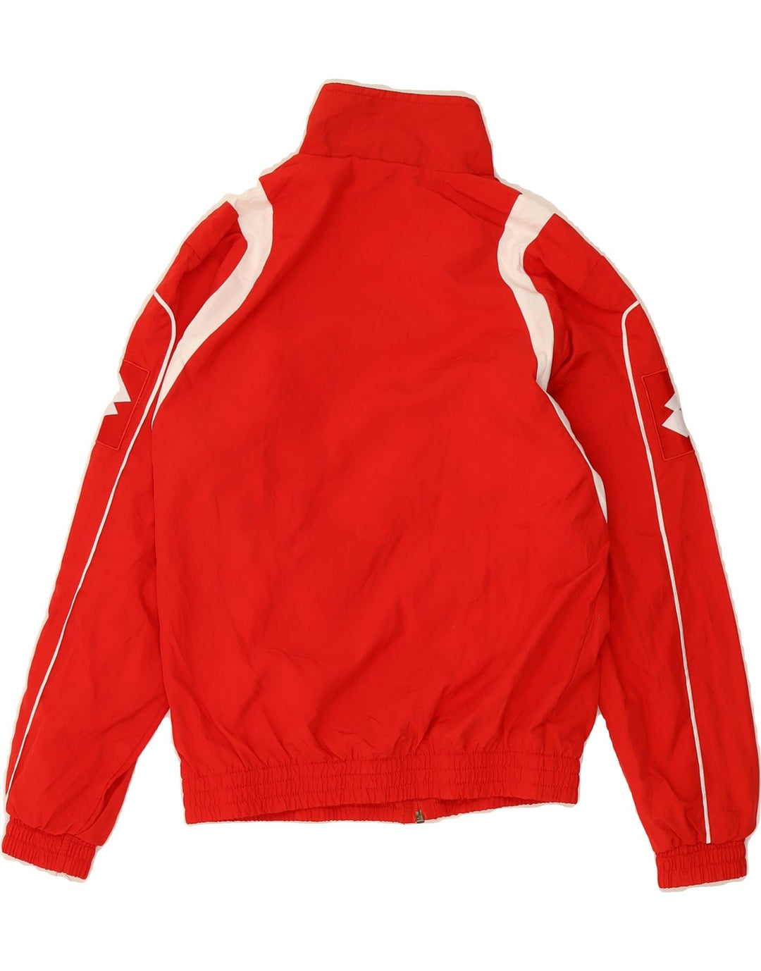 LOTTO Boys Graphic Tracksuit Top Jacket 11-12 Years Medium Red Colourblock Vintage Lotto and Second-Hand Lotto from Messina Hembry 