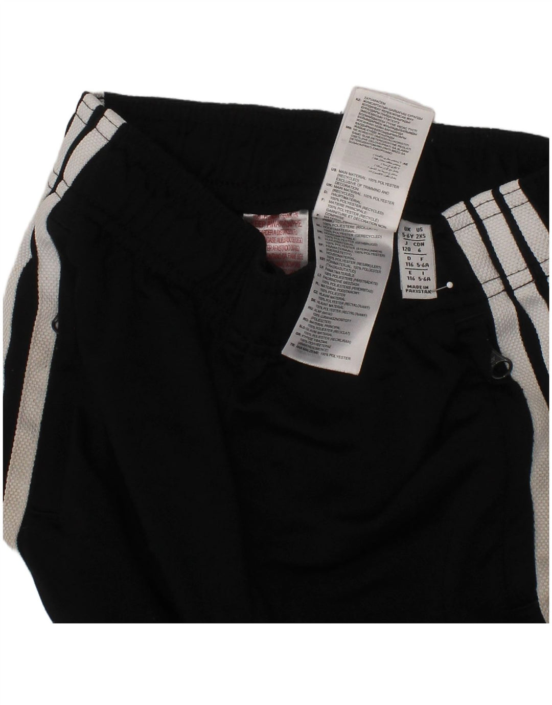 ADIDAS Boys Tracksuit Trousers Joggers 5-6 Years  Black Polyester
