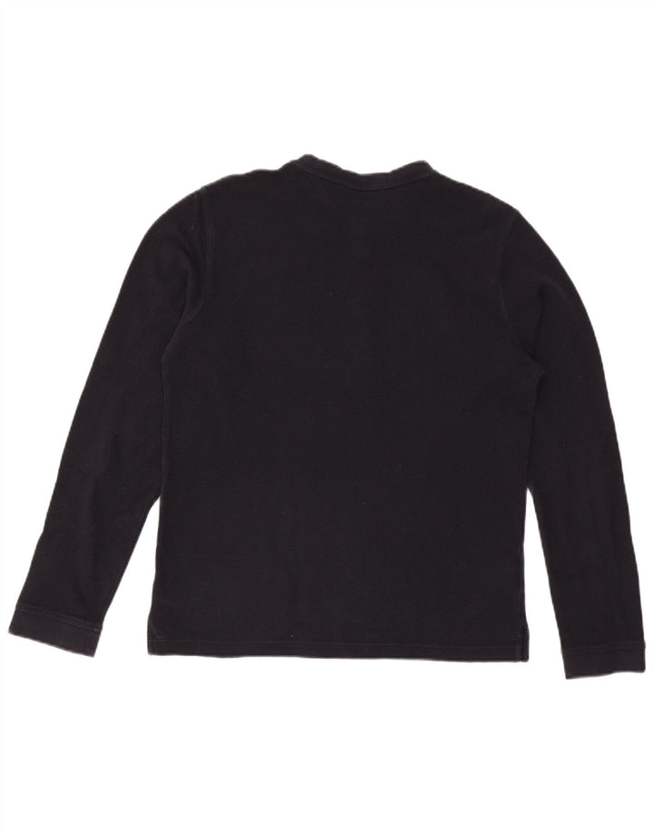 Fred Perry Top pentru bărbați cu mânecă lungă, mediu, bleumarin, bumbac