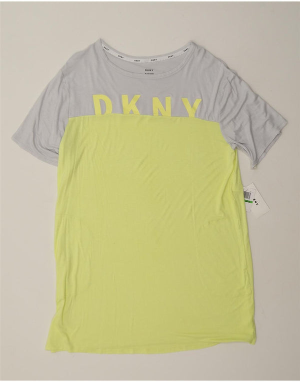 Rochie tricou cu grafică Dkny pentru femei UK 16, mare, galben, raion
