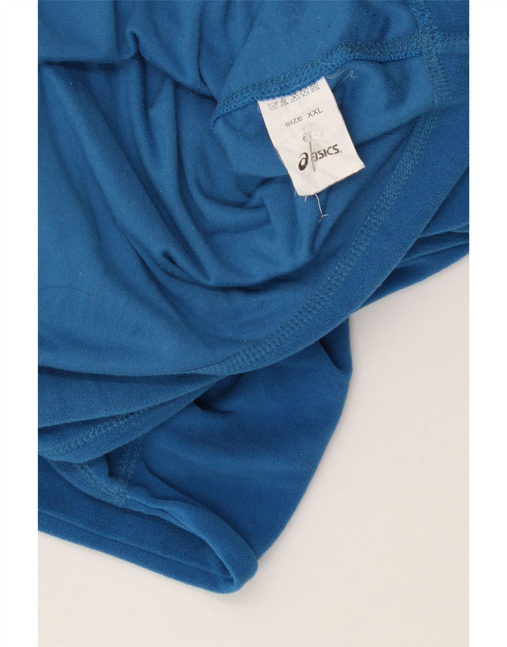 ASICS Mens Zip Neck Fleece Jumper 2XL Blue Polyester Vintage Asics and Second-Hand Asics from Messina Hembry 