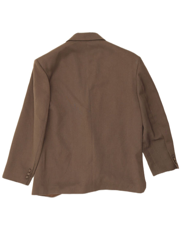 Jachetă vintage pentru bărbați cu două piepturi IT 52 XL poliester maro