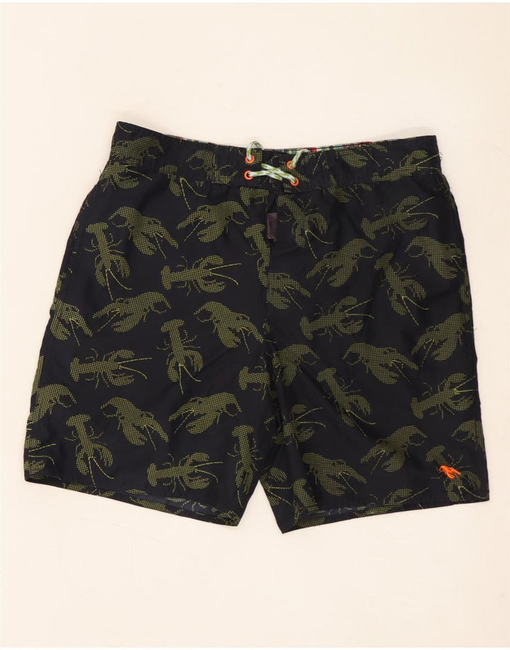 Pantaloni scurți de înot Ted Baker pentru bărbați, cu model abstract, mărimea 3, negru mediu