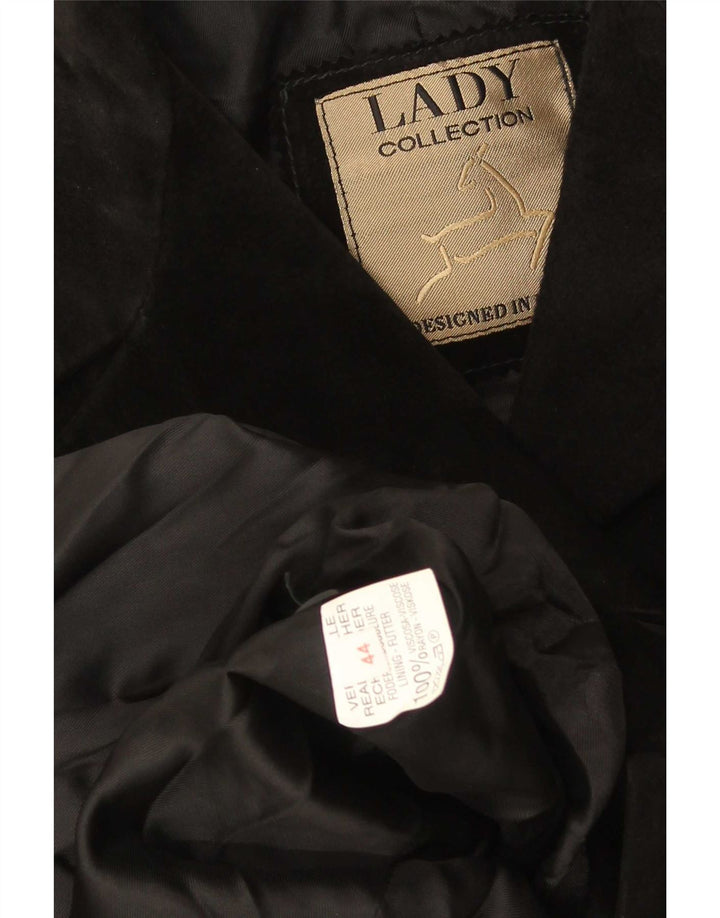 Jachetă vintage de piele intoarsa pentru femei IT 44 Medium Negru