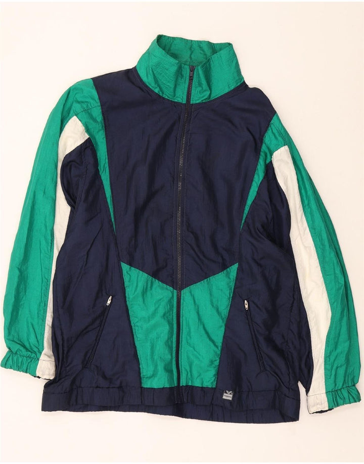 TRIGEMA Mens Tracksuit Top Jacket Large Navy Blue Colourblock Polyester Vintage Trigema and Second-Hand Trigema from Messina Hembry 