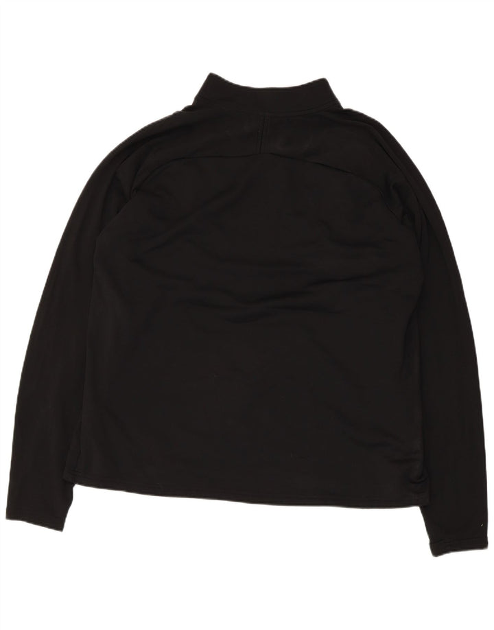 Top de trening Nike pentru bărbați Dri Fit, cu fermoar și gât, XL, negru, color block