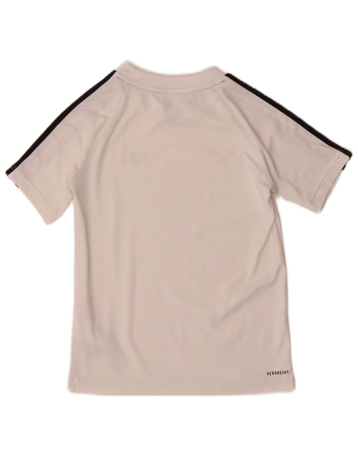 Tricou Adidas Aeroready pentru baieti Top 9-10 ani poliester alb