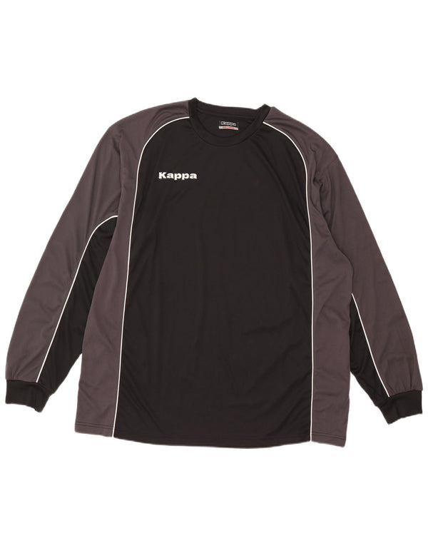 Top grafic pentru bărbați Kappa cu mânecă lungă, 3XL, negru, poliamidă