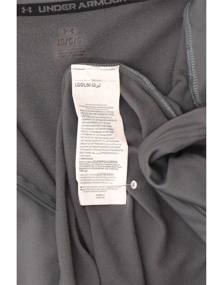 Top de trening Under Armour pentru bărbați, cu fermoar și gât, colorat mare, gri