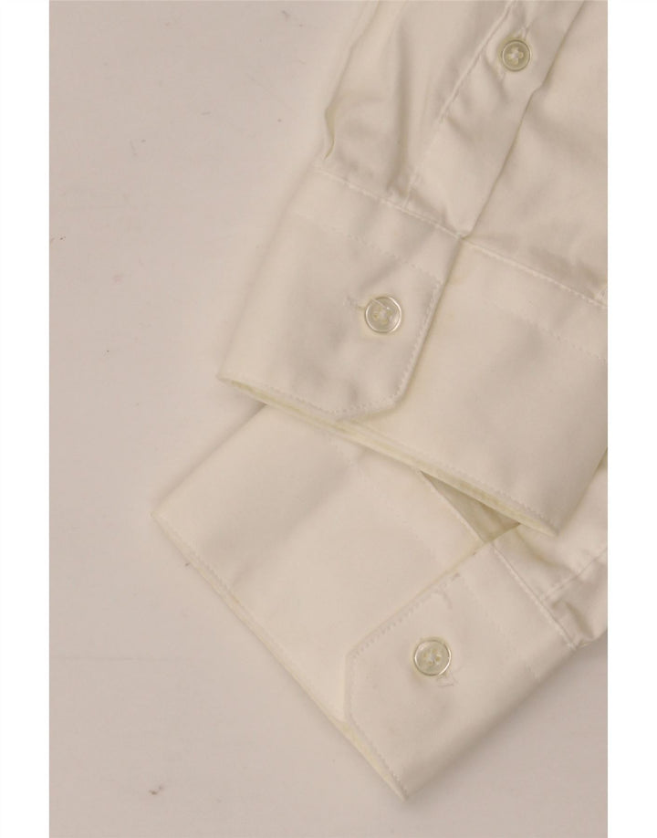 Cămașă pentru bărbați ZARA Super Slim Fit, bumbac alb mediu