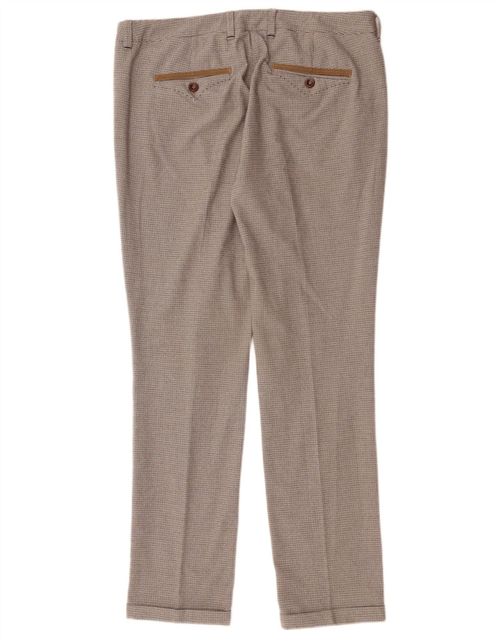 Trussardi Pantaloni drepti pentru femei IT 44 Medium W34 L30 Brown Check