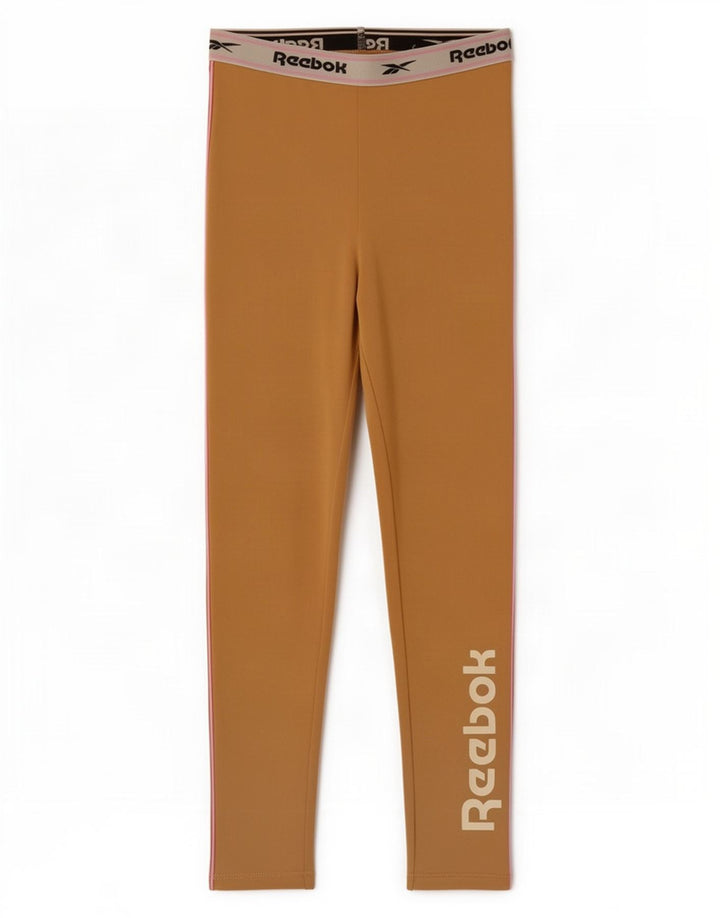 Leggings grafic pentru fete Reebok 8-9 ani, bej, poliester
