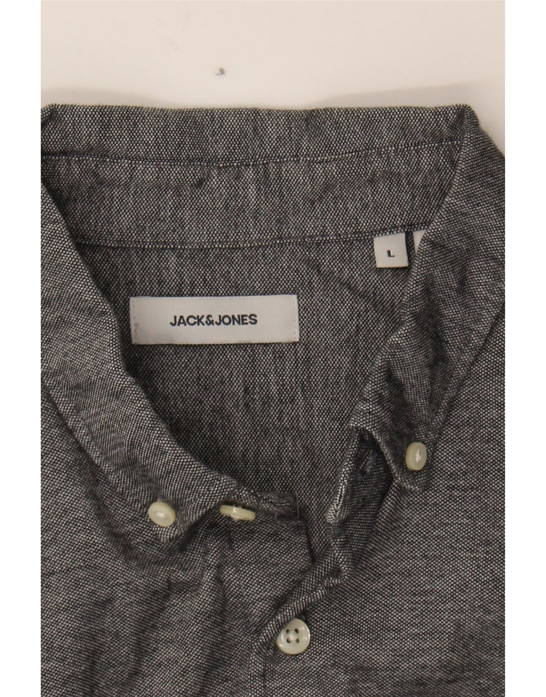 JACK & JONES Mens Shirt Large Grey Cotton Vintage Jack & Jones and Second-Hand Jack & Jones from Messina Hembry 