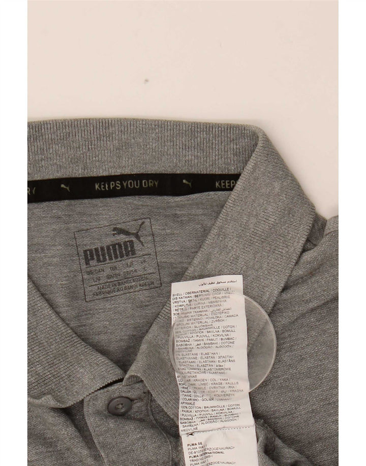 Tricou polo Puma pentru bărbați, bumbac gri mare
