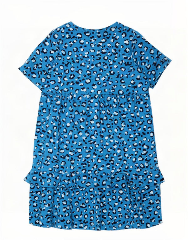 Rochie cu etaje pentru femei Marks & Spencer UK 24 4XL Blue Animal Print Viscoza