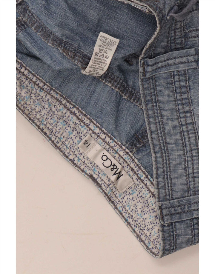 Bermude M&Co pentru femei UK 14 Large W32 Blue Bumbac