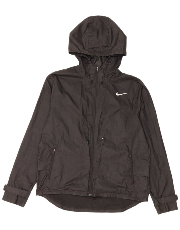 Jachetă de ploaie cu glugă Nike pentru femei UK 14 Poliester mediu negru