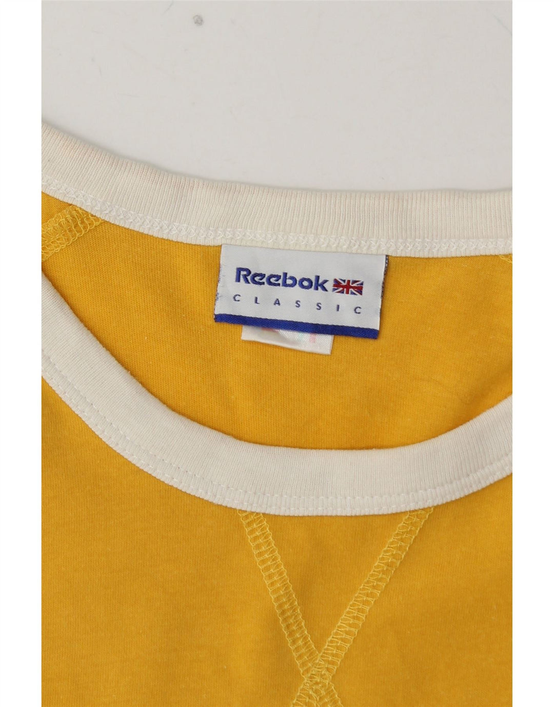 Tricou grafic REEBOK pentru bărbați Top din bumbac galben mediu