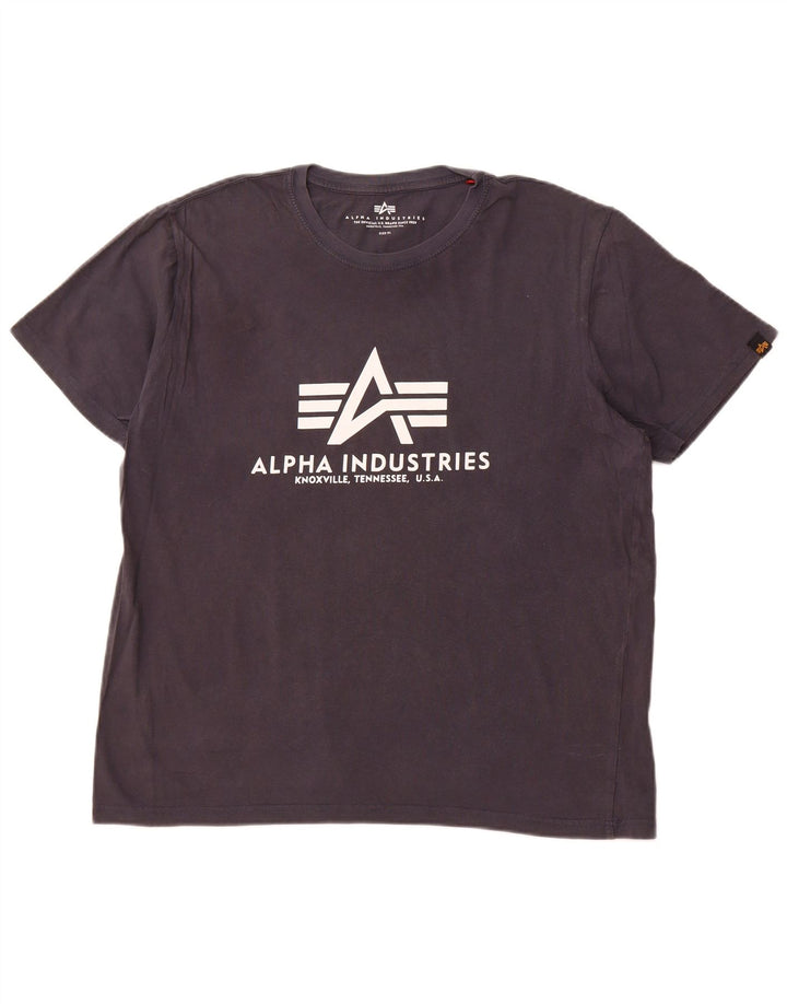 Tricou grafic pentru bărbați ALPHA INDUSTRIES Top XL bleumarin