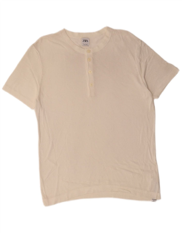 Tricou pentru bărbați Zara Top mare, alb, viscoză