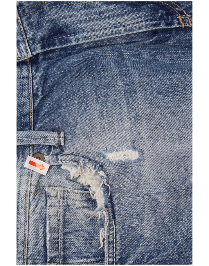 MELTIN' POT Blugi Distressed Straight Marvin pentru bărbați W33 L34 Bumbac albastru