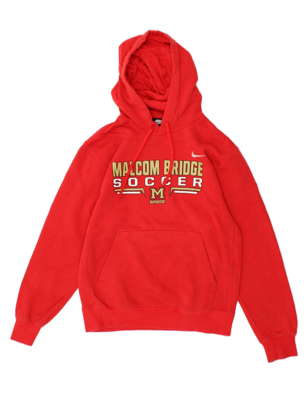 NIKE Mens Graphic Hoodie Jumper Small Red Cotton Vintage Nike and Second-Hand Nike from Messina Hembry 