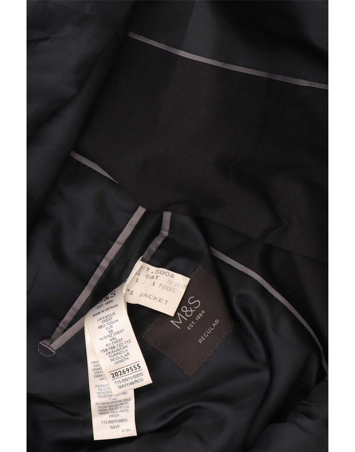 Marks & Spencer jachetă pentru bărbați cu 2 nasturi, UK 48 4XL, bleumarin, poliester