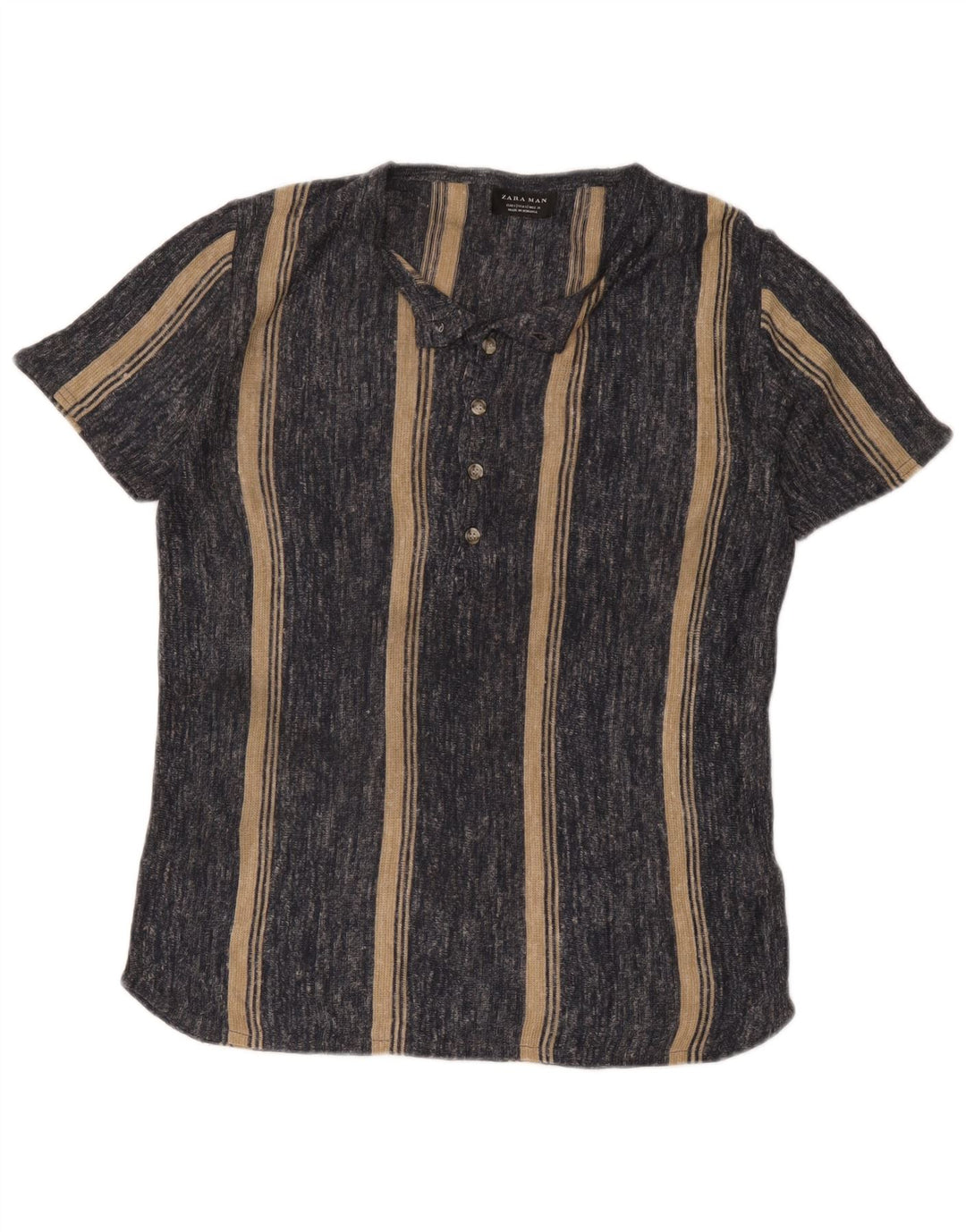Tricou pentru bărbați Zara Mic, gri, cu dungi acrilice