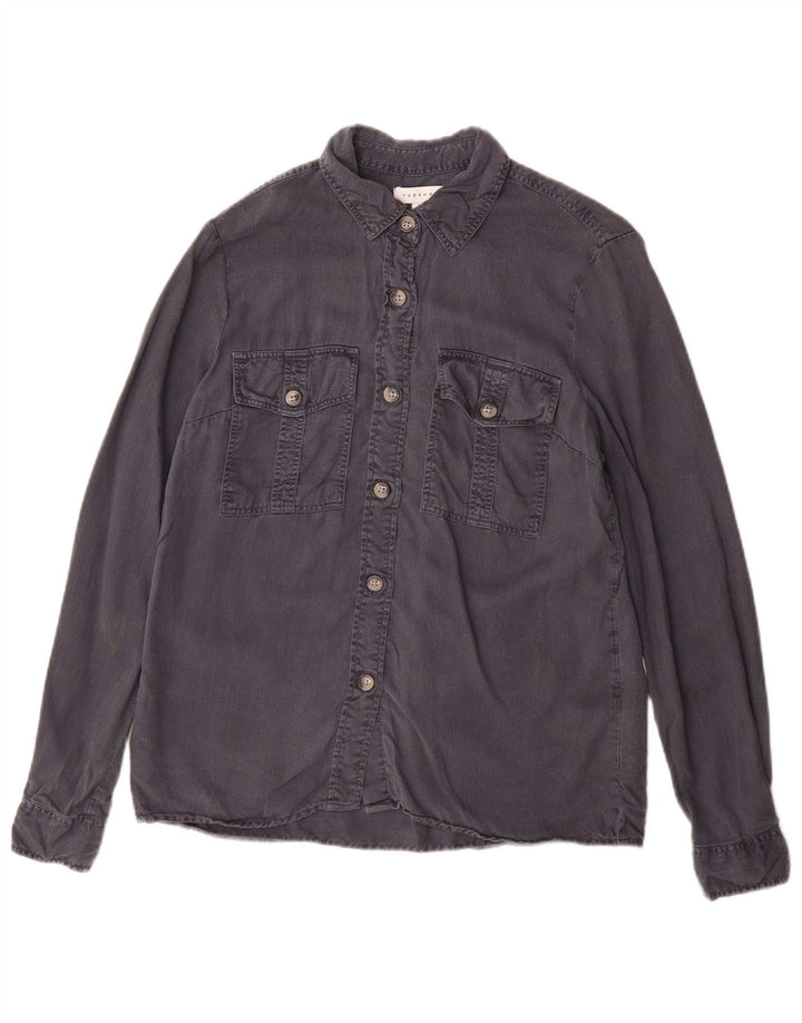 Cămașă Topshop pentru femei UK 8 Small Grey Tencel