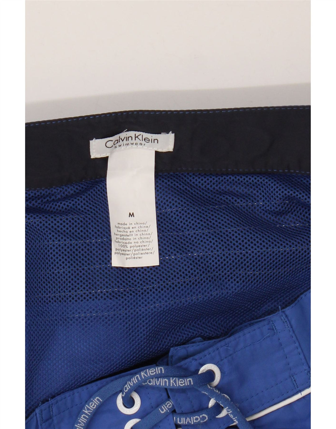 Pantaloni scurți de înot Calvin Klein pentru bărbați, poliester albastru mediu