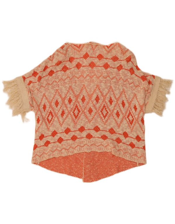 Pulover Cardigan Deschis Fete Maneca Scurta 9-10 Ani Bej Geometric