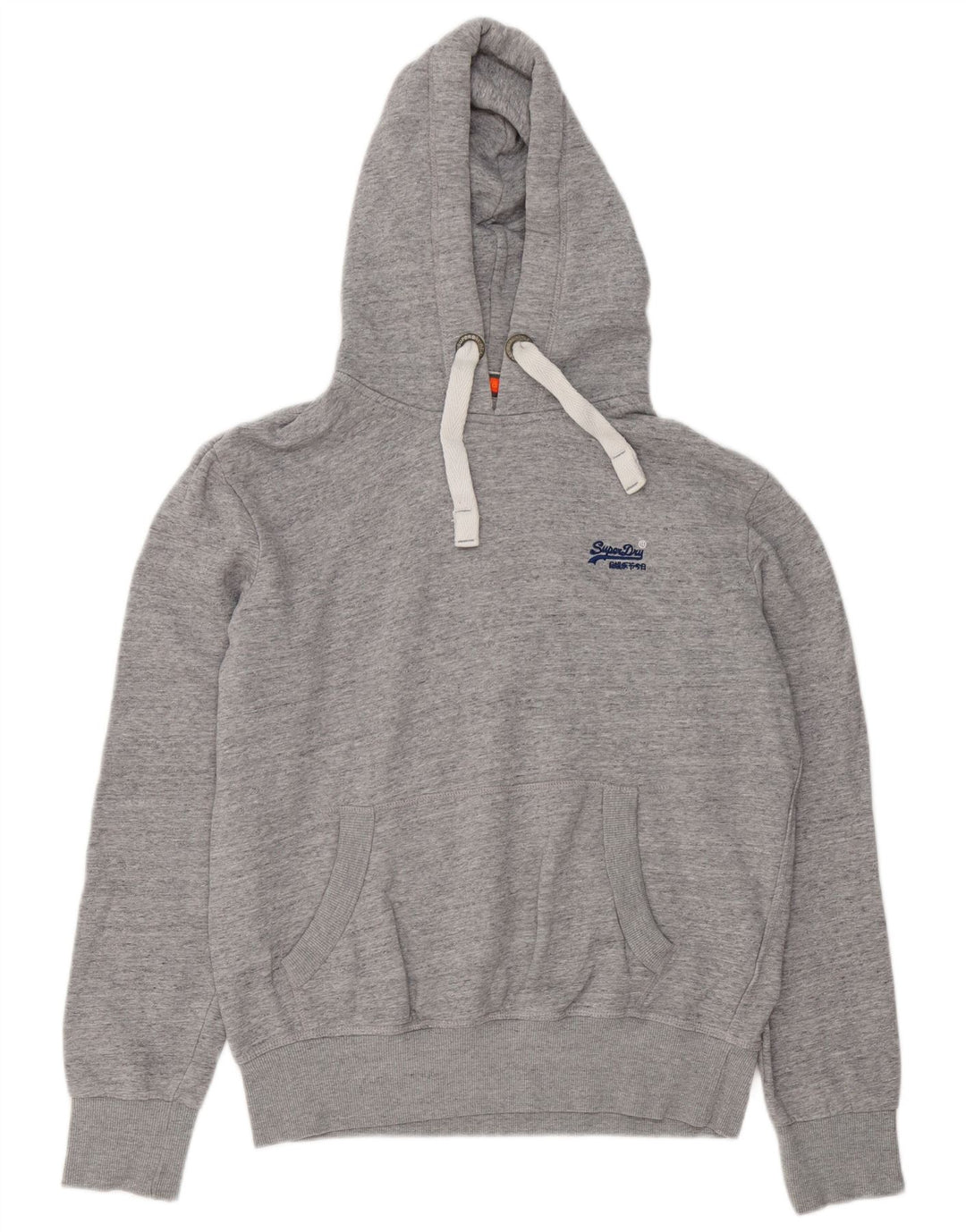 Pulover cu glugă Superdry pentru bărbați, mare, gri bumbac cu pete