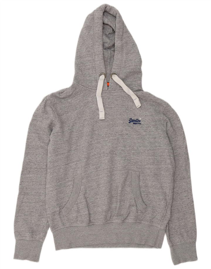 Pulover cu glugă Superdry pentru bărbați, mare, gri bumbac cu pete