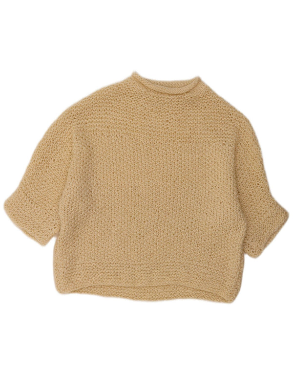 VINTAGE Pulover supradimensionat pentru femei cu decolteu rotund UK 18 XL alb