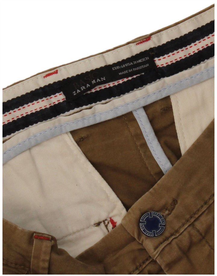 Pantaloni chino slim pentru bărbați Zara EU 40 Mediu L31 L33 Maro
