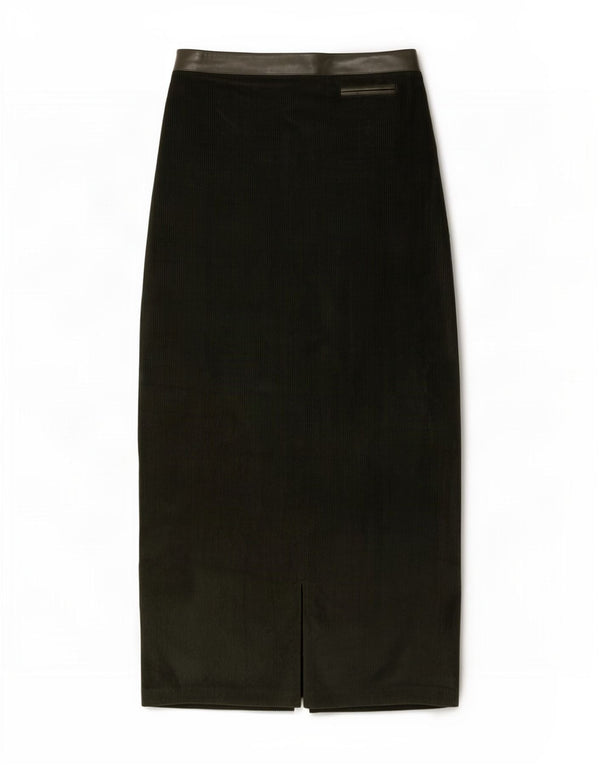 Fusta Maxi din velur pentru femei Aria UK 12 Medium W28 Green Tencel