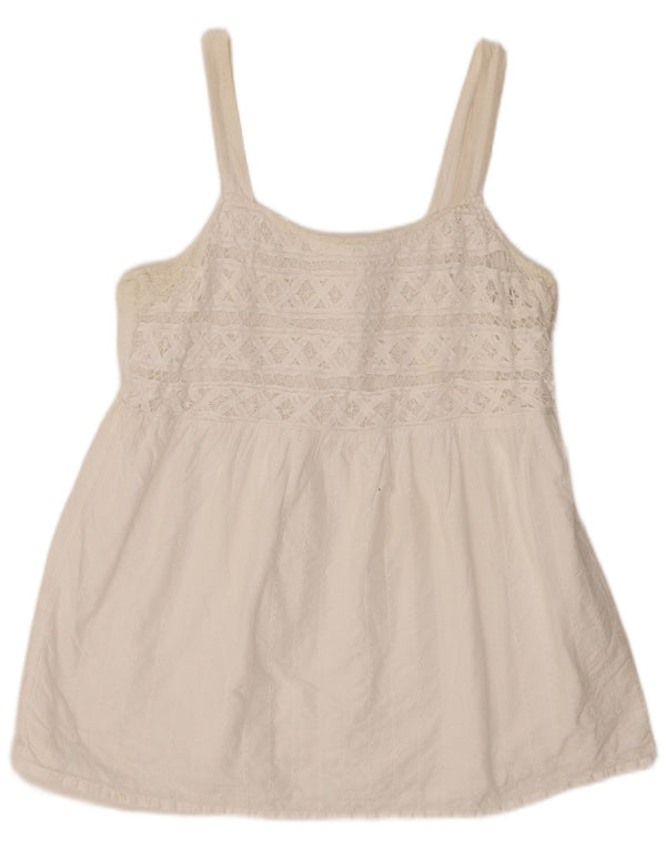 Fat Face, femeie, top cami, UK 18 XL, bumbac alb